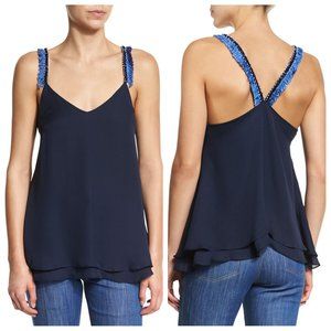 10 Crosby Derek Lam Silk Chiffon Racerback Tank